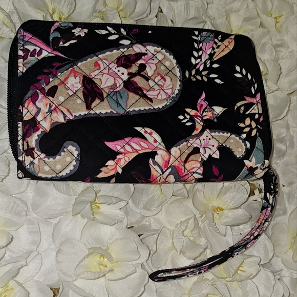 Authentic Vera Bradley Zip-Around Botanical Paisley Wallet - Picture 1 of 4